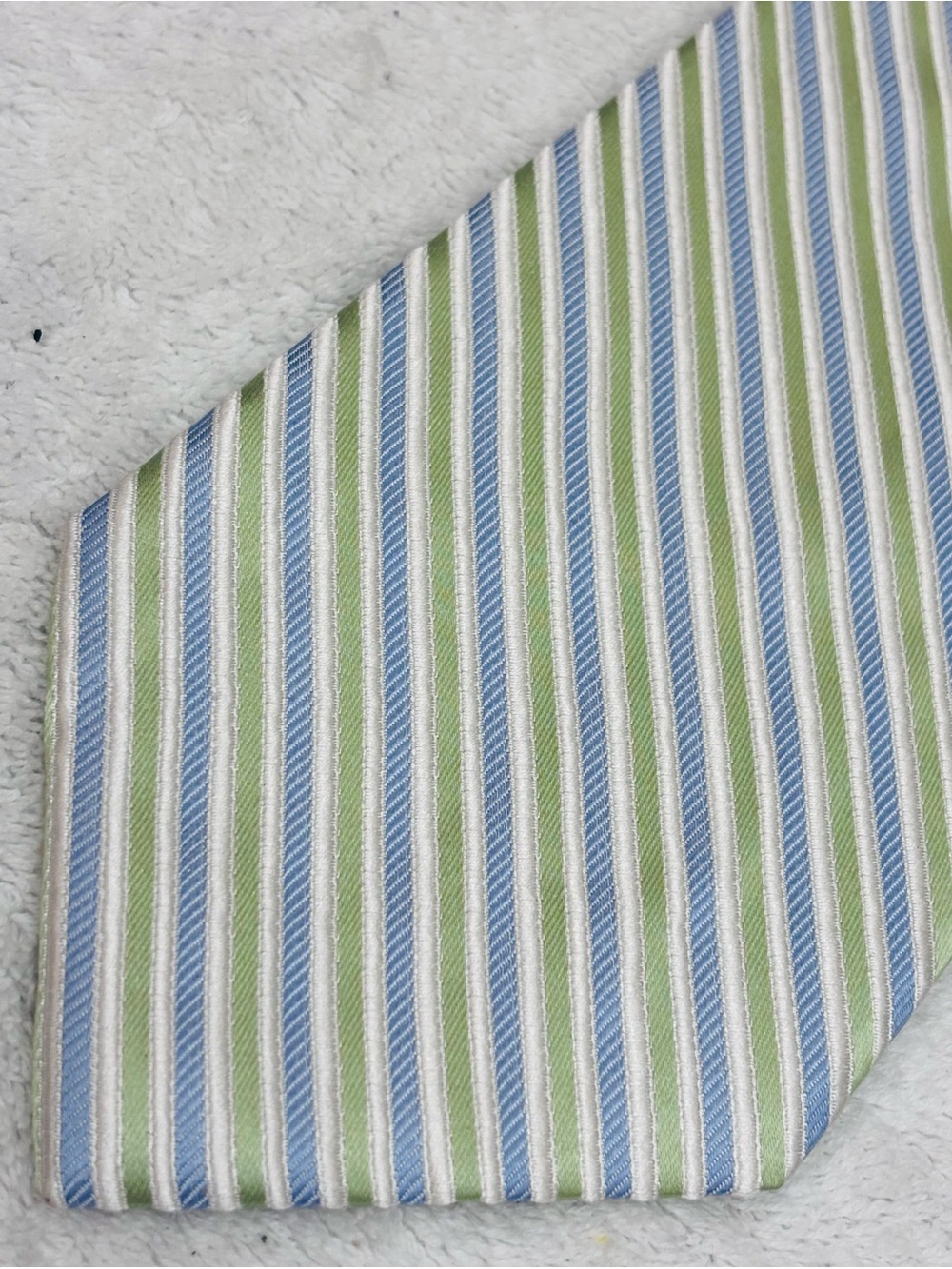 Striped Blue and Green Men's Tie
